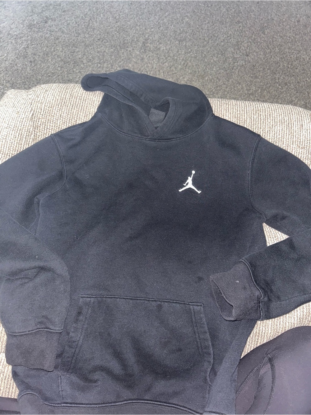 Jordan Black Hoodie with White Jumpman Logo
